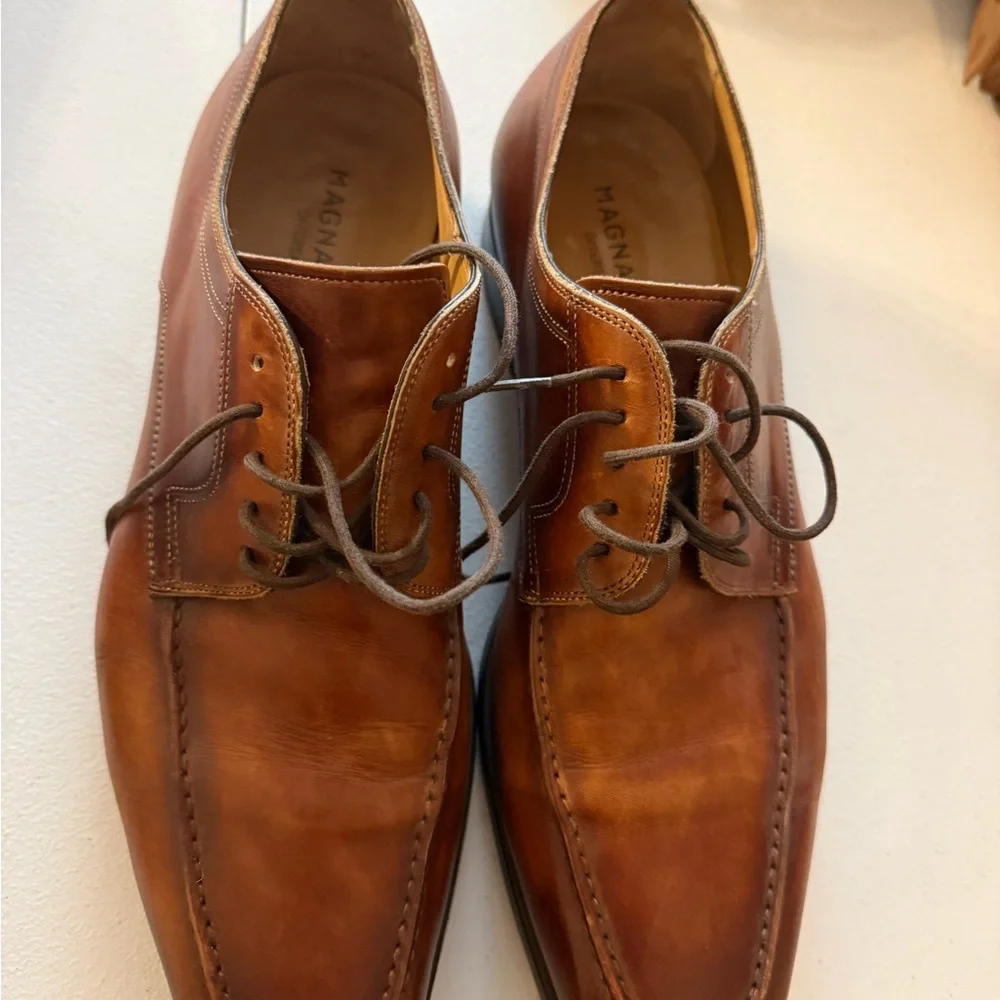 Magnanni Romelo Diversa Apron Toe Derby Cognac Brown Size 10 1/2 M MSRP $350